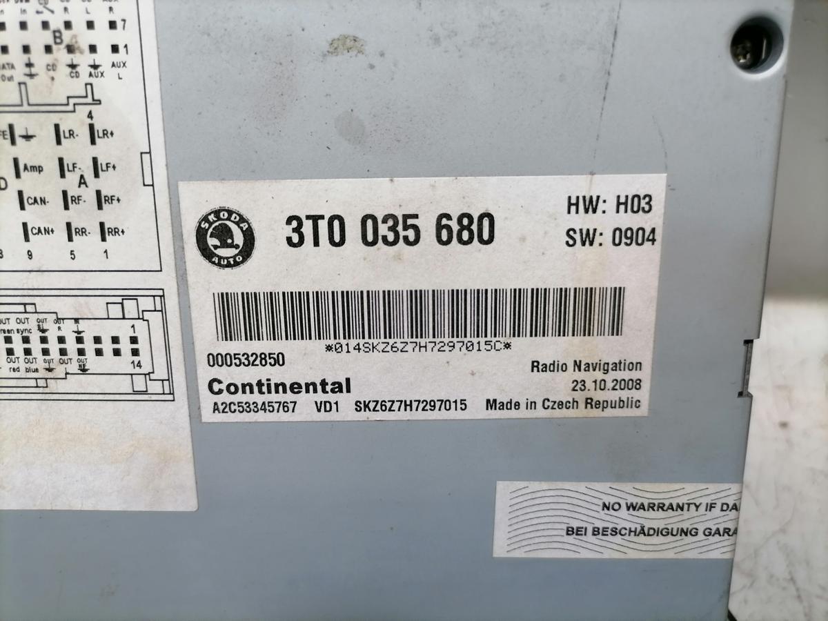 Skoda Superb 2 3T original Autoradio Bj.2009